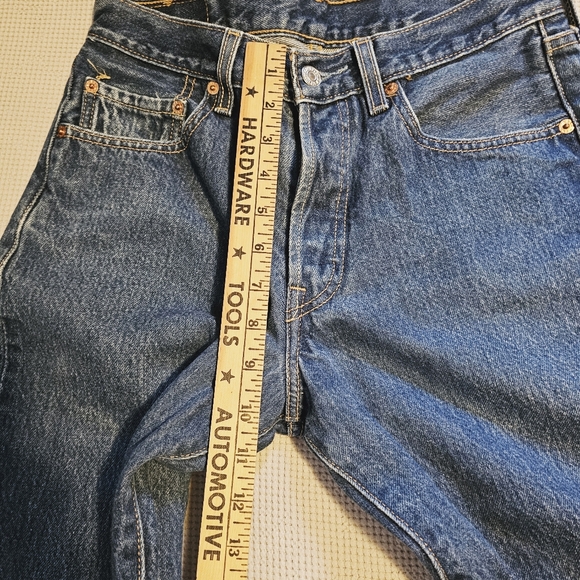 Levis | 501XX Mens Dark Wash 100% Cotton Denim Straight Leg Jeans Size 30 - Picture 9 of 10